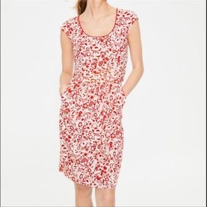 Boden | NWOT Margot Floral Jersey Dress Red White Pop Folklore Sz. 4